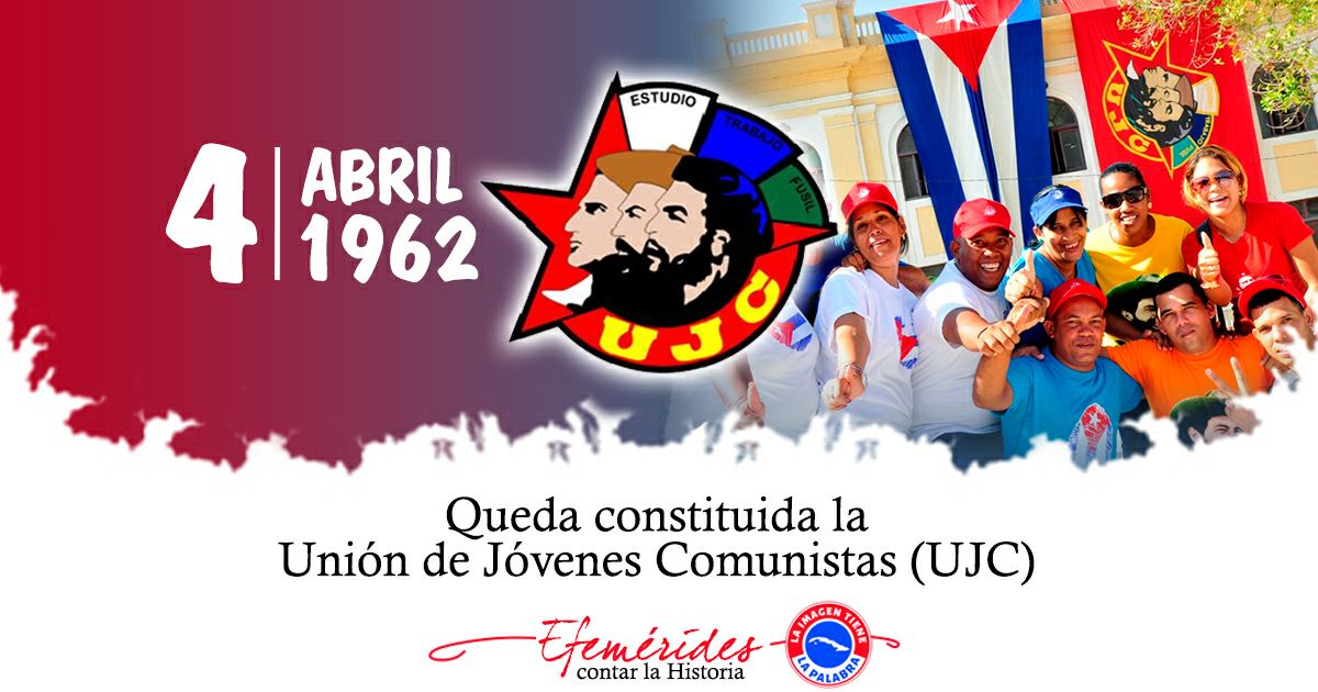 Este 4 de abril está de aniversario nuestra Unión de Jóvenes Comunistas, la UJC. ¡felicidades! #CubaVencerá #CubaInspira #JuntosPorMayabeque #UnaSolaRevolución #DePieYCombatiendo
