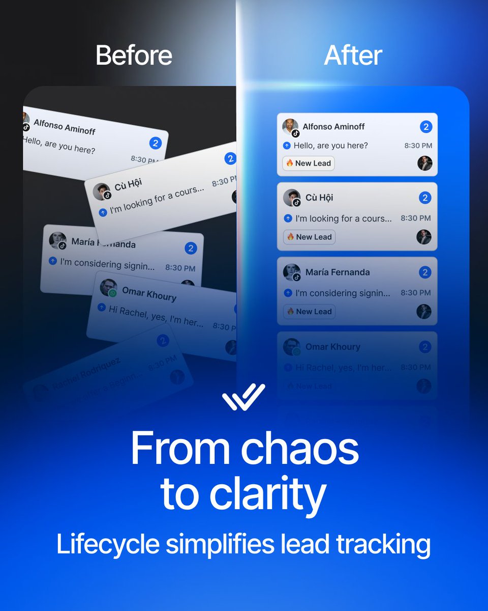 respond_io's tweet image. Not using Lifecycle, our lead management system? You might be leaving money on the table.

Track where each contact is in their journey so you know how and when to engage.

More conversions, less churn.

🔄 Try Lifecycle today 👉 rspd.link/X2qr

#respondio #marketing