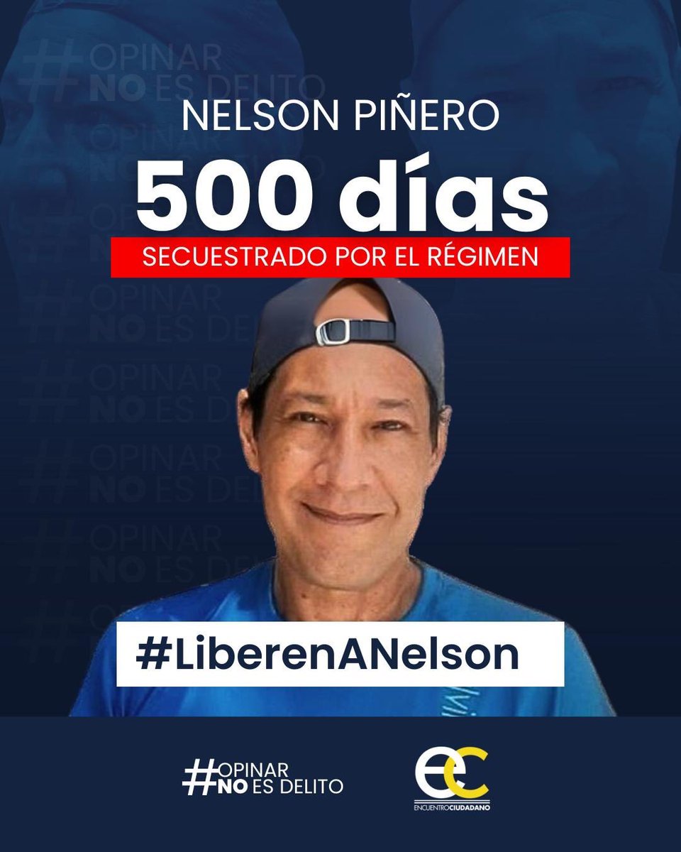 Hace 500 días, violando el debido proceso y de manera arbitraria, fue detenido nuestro dirigente Nelson Piñero. Todo ello es clara evidencia de una flagrante violación de DDHH.

Su caso es solo uno entre muchos, pero representa la cruda realidad de nuestro país, donde la