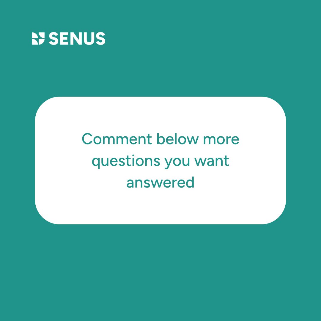 SenusTech's tweet image. Senus FAQ's 🤔

Got questions? We've got answers.

Check out our FAQ's to get all the information you need. 

Drop your questions below in the comments if we missed anything 👇

#FAQ #Frequently #Asked #Questions #Senus