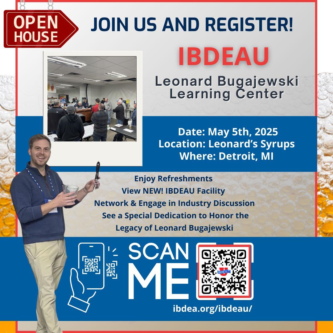 the_ibdea's tweet image. 🚀 EXCITING NEWS for IBDEAU!: 
Join Us for the Grand Opening of the Leonard Bugajewski Learning Center in Detroit, MI! 
When? 📆 May 5th, 2025
Hosts? 🎓 Hosted by IBDEA &amp;amp; Leonard’s Syrups
👉 SAVE your spot today: buff.ly/Szsqtn6
#IBDEAU #BeverageTraining #DraftDispense