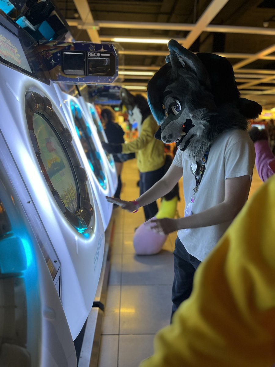 Is it possible to look c**ty whilst slamming your hands on a glorified washing machine? Turns out you can 💅

📸: @adharcrhino on 🔵☁️ 

#furry #fursuit #ukfurry #fursuit #fursuiting #wolf #FursuitFriday #barkade