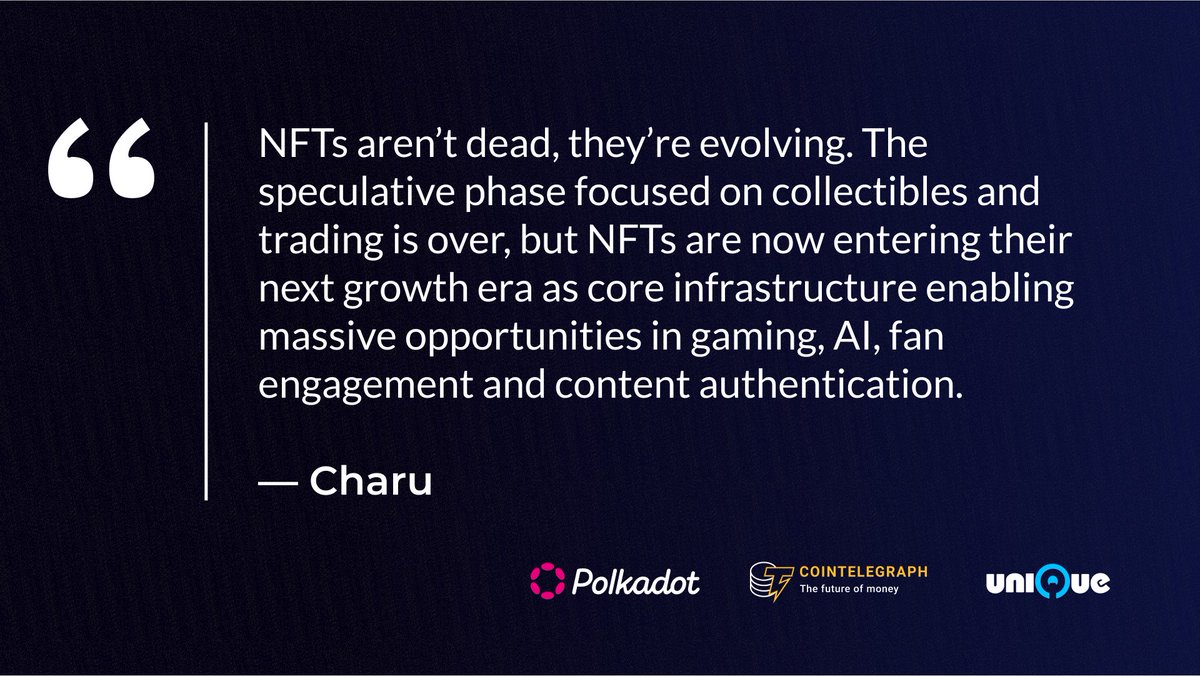 NFTs, RWAs, and digital assets hold massive potential — and their next chapter is all about real-world value.

Unique’s CMO <a href="/Charu_Sethi/">Charu</a> spoke with <a href="/Cointelegraph/">Cointelegraph</a> saying:

→ Digital collectables are shifting from this speculative phase to focus on utility-based use cases and
