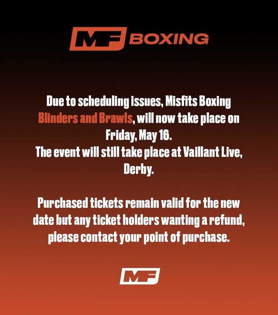 Aria Wild (@ariawild111) on Twitter photo Unfortunately the show has been postponed but don’t worry, it just means a longer camp and I’ll be coming in with a bigger bang! 🥊 <a href="/MisfitsBoxing/">Misfits Boxing</a> <a href="/MamsTaylor/">Proper Loud Music</a> <a href="/SauerlandBros/">Kalle & Nisse Sauerland</a> <a href="/Cutman_peps/">Peps</a> <a href="/ColossalCombat/">Colossal Combat</a> <a href="/MF_DAZNXSeries/">MF & DAZN X Series</a> <a href="/DAZNBoxing/">DAZN Boxing</a> Unfortunately the show has been postponed but don’t worry, it just means a longer camp and I’ll be coming in with a bigger bang! 🥊 <a href="/MisfitsBoxing/">Misfits Boxing</a> <a href="/MamsTaylor/">Proper Loud Music</a> <a href="/SauerlandBros/">Kalle & Nisse Sauerland</a> <a href="/Cutman_peps/">Peps</a> <a href="/ColossalCombat/">Colossal Combat</a> <a href="/MF_DAZNXSeries/">MF & DAZN X Series</a> <a href="/DAZNBoxing/">DAZN Boxing</a>