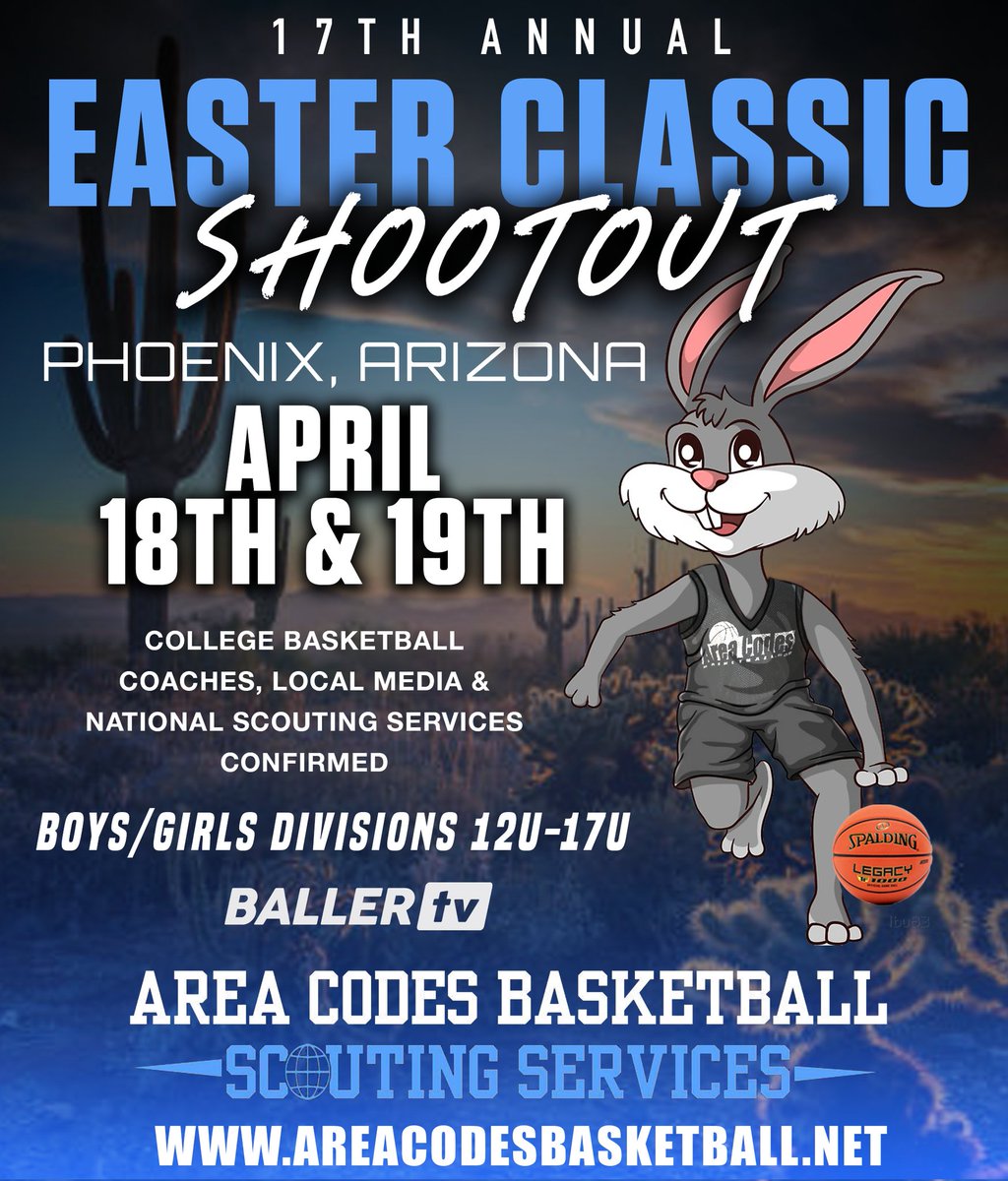 AreaCodes Basketball (@areacodes) on Twitter photo 17th Annual EASTER CLASSIC 🏀 APRIL 18-19 in Phoenix for boys/girls teams (15u-17u) INFO areacodesbasketball.net <a href="/GreggRosenberg1/">Gregg Rosenberg</a> 17th Annual EASTER CLASSIC 🏀 APRIL 18-19 in Phoenix for boys/girls teams (15u-17u) INFO areacodesbasketball.net <a href="/GreggRosenberg1/">Gregg Rosenberg</a>