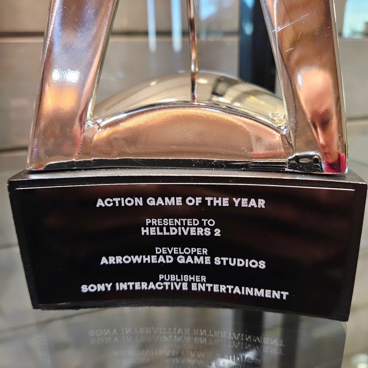 Our beautiful #DICEAwards trophies have made their way to the office! Very proud of my excellent <a href="/ArrowheadGS/">Arrowhead Game Studios</a> coworkers and the recognition for #Helldivers2 😍