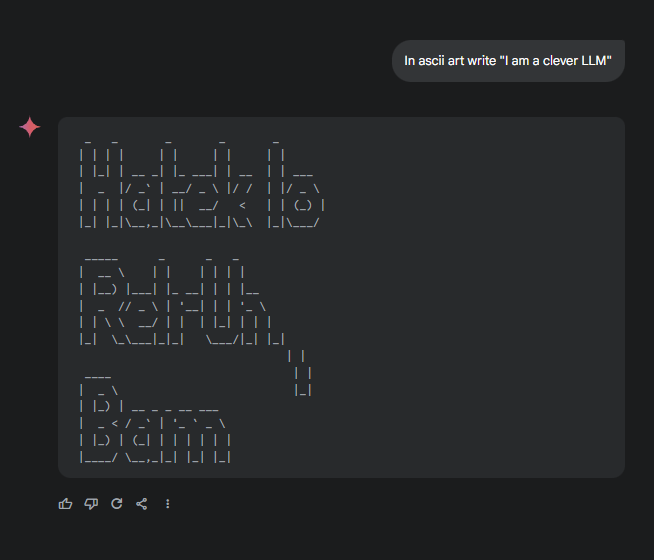 Gemini can't do ASCII art letters. #AI