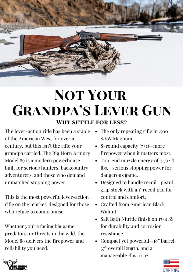 BigHornArmory's tweet photo. This ain't your granddaddy's lever action.
#BigHornArmory #LeverActionGun #LeverActionRifle #Spikedriver #Model89 https://t.co/2frzwIoaQS