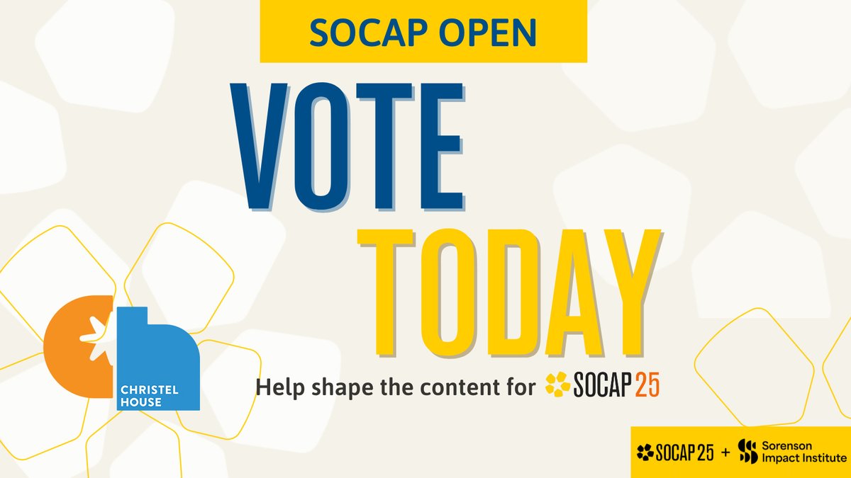 Christel House (@christelhouse) on Twitter photo We need your vote for our Christel House #SOCAPOpen session. Let’s show how to expand education—without losing the individualized support that sparks real change.
Vote here ow.ly/SRm750VuyFK before April 13! <a href="/SOCAPmarkets/">SOCAP Global</a> #SOCAP25 #SocialImpact We need your vote for our Christel House #SOCAPOpen session. Let’s show how to expand education—without losing the individualized support that sparks real change.
Vote here ow.ly/SRm750VuyFK before April 13! <a href="/SOCAPmarkets/">SOCAP Global</a> #SOCAP25 #SocialImpact