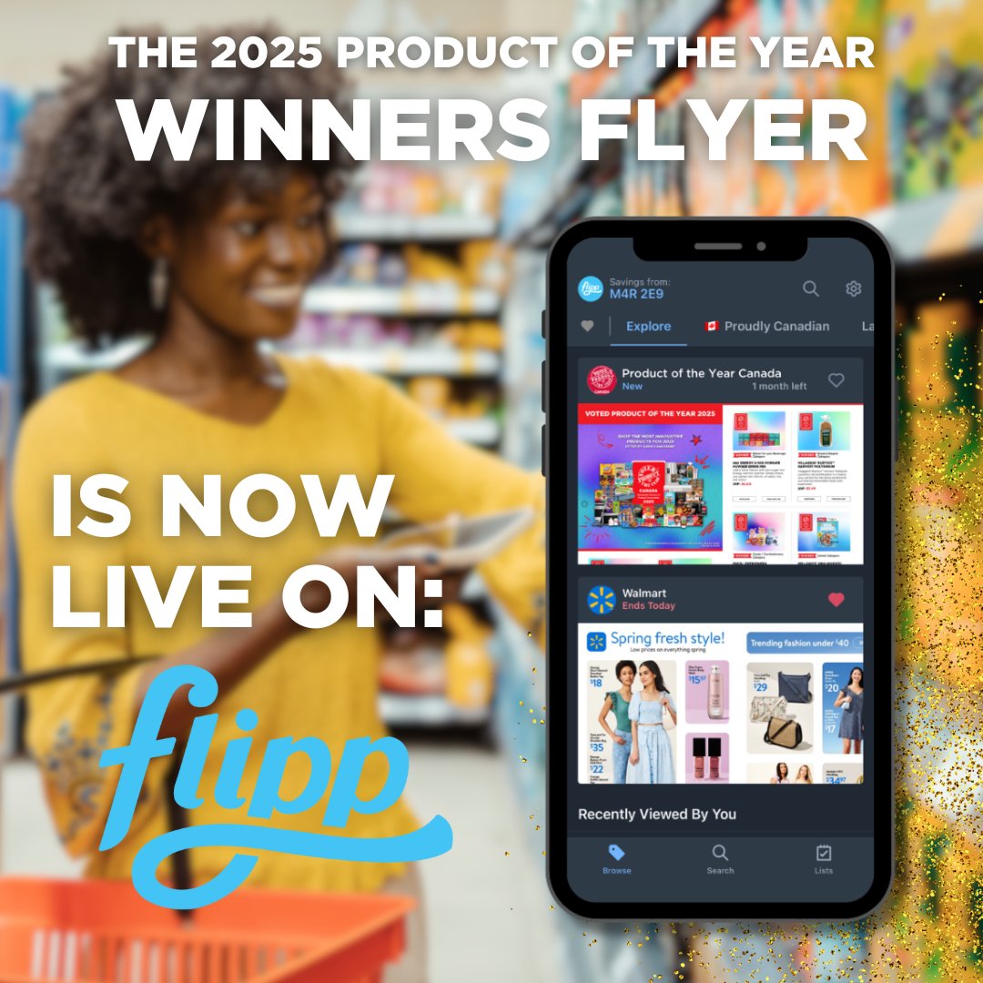 We’re back on FLIPP! 🛍️✨

📲Browse your favourite #POYCanada2025 winners on the FLIPP app, in the Product of the Year Canada Digital Flyer through April 30th. 

Check it out here: flipp.com/en-ca/flyer/72…

#ShopSmart #FLIPPFinds #Savings #Deals