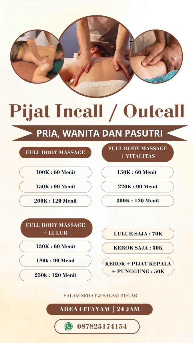 BintangP90237's tweet photo. yg pegal pegal boleh wa 087825174154 https://t.co/8uUzitqHm8