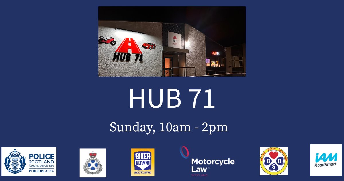 law_scotland's tweet image. We can't wait for the Road Safety Day at HUB 71 in Glenrothes on Sunday. 🏍️

10am - 2pm, KY6 2RX

Weather looking good! 😎🏍️

Stalls from:
@PSOSRoads, @BikerDownSFRS, @IAMRoadSmart, @BloodBikesSc, @Scotambservice, @law_scotland

#BecauseWeRideToo #TakeAnotherLook