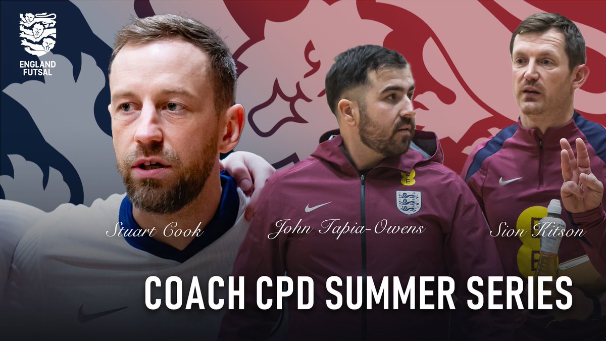 England Futsal (@englandfutsal) on Twitter photo Are you a coach looking to grow your knowledge and develop players? 💫
England Futsal have a feast of coach development coming your way this summer 🌅
Led by <a href="/KitSion/">Sion Kitson</a> <a href="/jatowens/">John/Juan A Tapia Owens</a> & <a href="/cookie_12_/">Stuart Cook</a> we've got NINE hours of Coach CPD for you ‼️
FIND OUT MORE 🔗englandfutsal.com/england-futsal… Are you a coach looking to grow your knowledge and develop players? 💫
England Futsal have a feast of coach development coming your way this summer 🌅
Led by <a href="/KitSion/">Sion Kitson</a> <a href="/jatowens/">John/Juan A Tapia Owens</a> & <a href="/cookie_12_/">Stuart Cook</a> we've got NINE hours of Coach CPD for you ‼️
FIND OUT MORE 🔗englandfutsal.com/england-futsal…