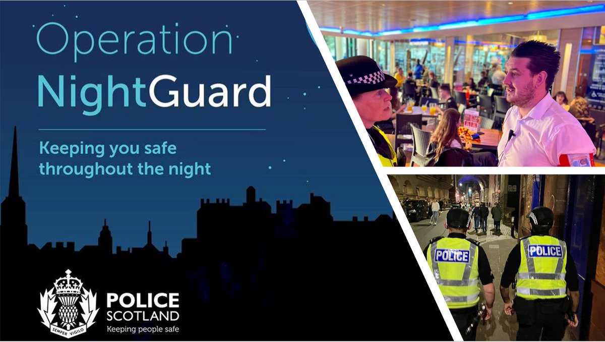 This weekend, officers will be deployed as always in Edinburgh city centre as part of #OpNightGuard

Volunteers from @streetassistedin, @EdinburghStreetPastors and other outreach services are on hand to help and support vulnerable people

@edinburghcouncil
#KeepingPeopleSafe