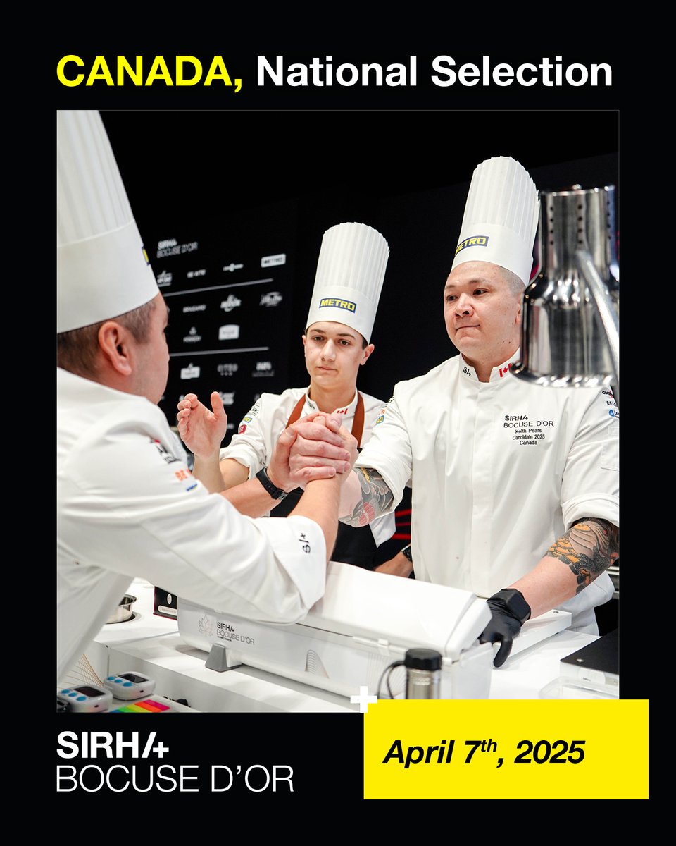 SAVE THE DATE! 📆
Who will succeed Keith Pears and lead the team Canada competing at the next Bocuse d'Or Americas? 🧐
Find out during the national selection on April 7th, 2025! 😉
Good luck to the chefs! 👨‍🍳
#BocusedOr #Gastronomy #Chefs #Canada