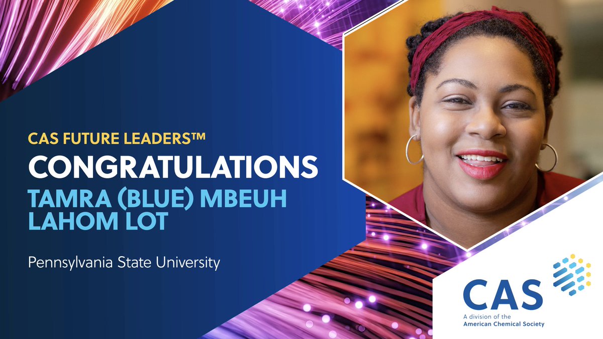 Penn State Chemistry (@psu_chemistry) on Twitter photo Huge congratulations to Dr. Tamra Mbeuh Lahom Lot from the Booker Lab for being selected for the highly competitive 2025 CAS Future Leaders™ program, which offers leadership training and networking for early-career scientists! #CASFutureLeaders
<a href="/PSUScience/">Penn State Eberly College of Science</a> <a href="/penn_state/">Penn State</a> Huge congratulations to Dr. Tamra Mbeuh Lahom Lot from the Booker Lab for being selected for the highly competitive 2025 CAS Future Leaders™ program, which offers leadership training and networking for early-career scientists! #CASFutureLeaders
<a href="/PSUScience/">Penn State Eberly College of Science</a> <a href="/penn_state/">Penn State</a>