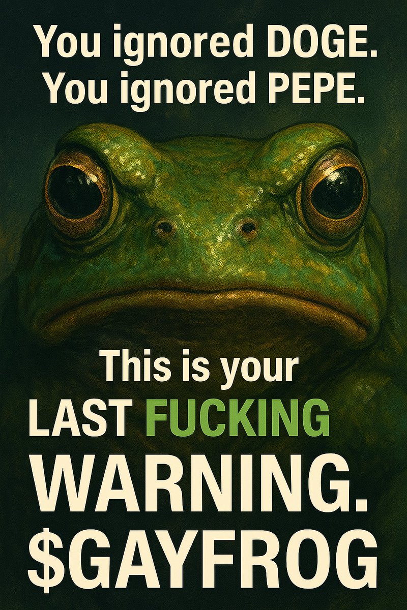 Pumpthefrogs's tweet photo. @bloodweb3 $GAYFROG is LIVE on https://t.co/xBDsSeKQs1

https://t.co/PYtMRh26Ow https://t.co/czcba9gHeg