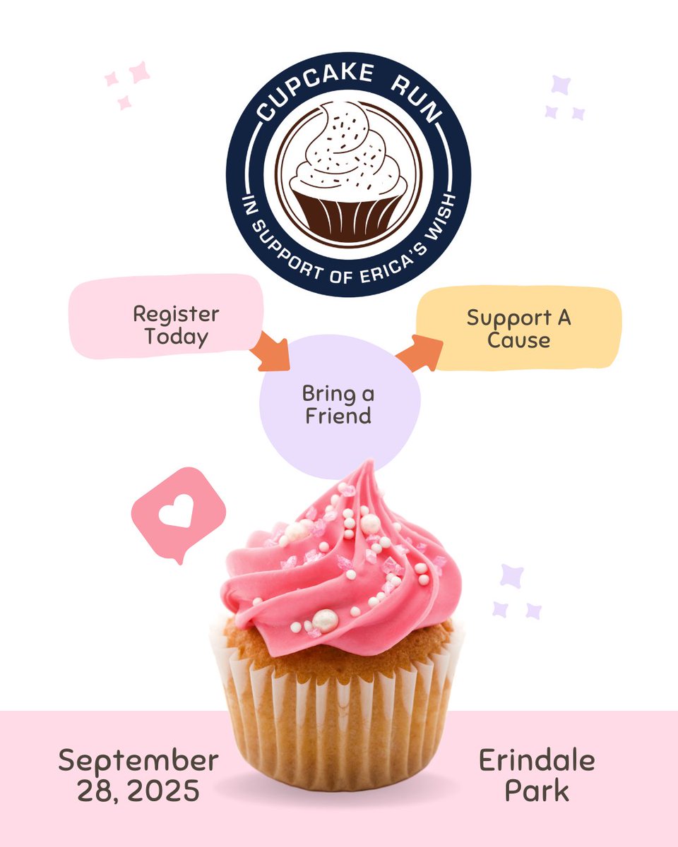 It’s more than a race—it’s a sprinkle-filled celebration for a cause! 🧁 Join us at the start line! cupcakerun.ca

 #FunRun #CharityEvent #CupcakeCelebration #RunForACause #SprinkleJoy #CommunityEvent #HealthyLiving #RunWithPurpose #CelebrateLife #Ericaswish