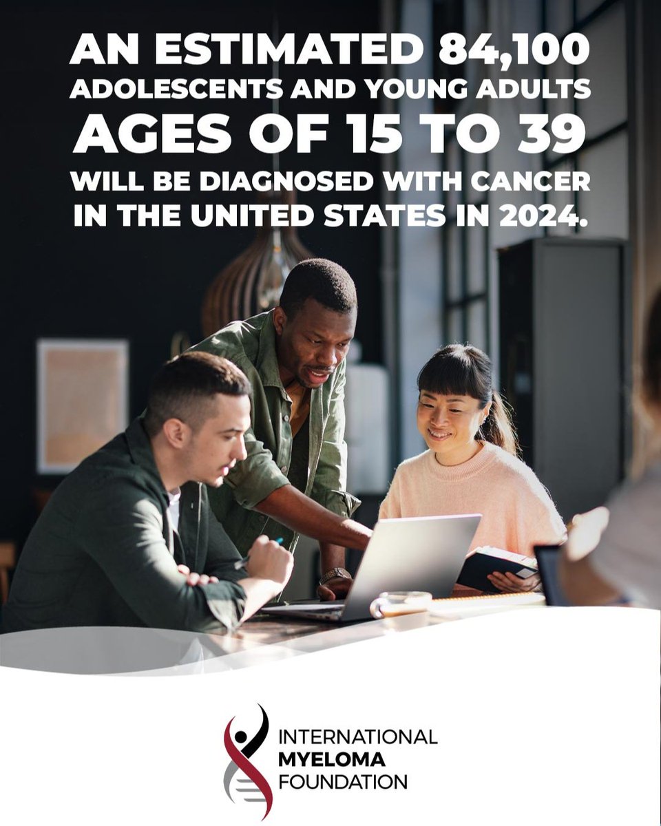 IMFmyeloma's tweet photo. It's #AYAcancerawarenessweek. While myeloma is rare in young adults, it does happen. Awareness saves lives—know the signs (bone pain, anemia, fatigue, recurrent infections), get diagnosed early, and find support. You're never too young to advocate for your health. ❤️
#AYAware https://t.co/wXjwZ5fm03