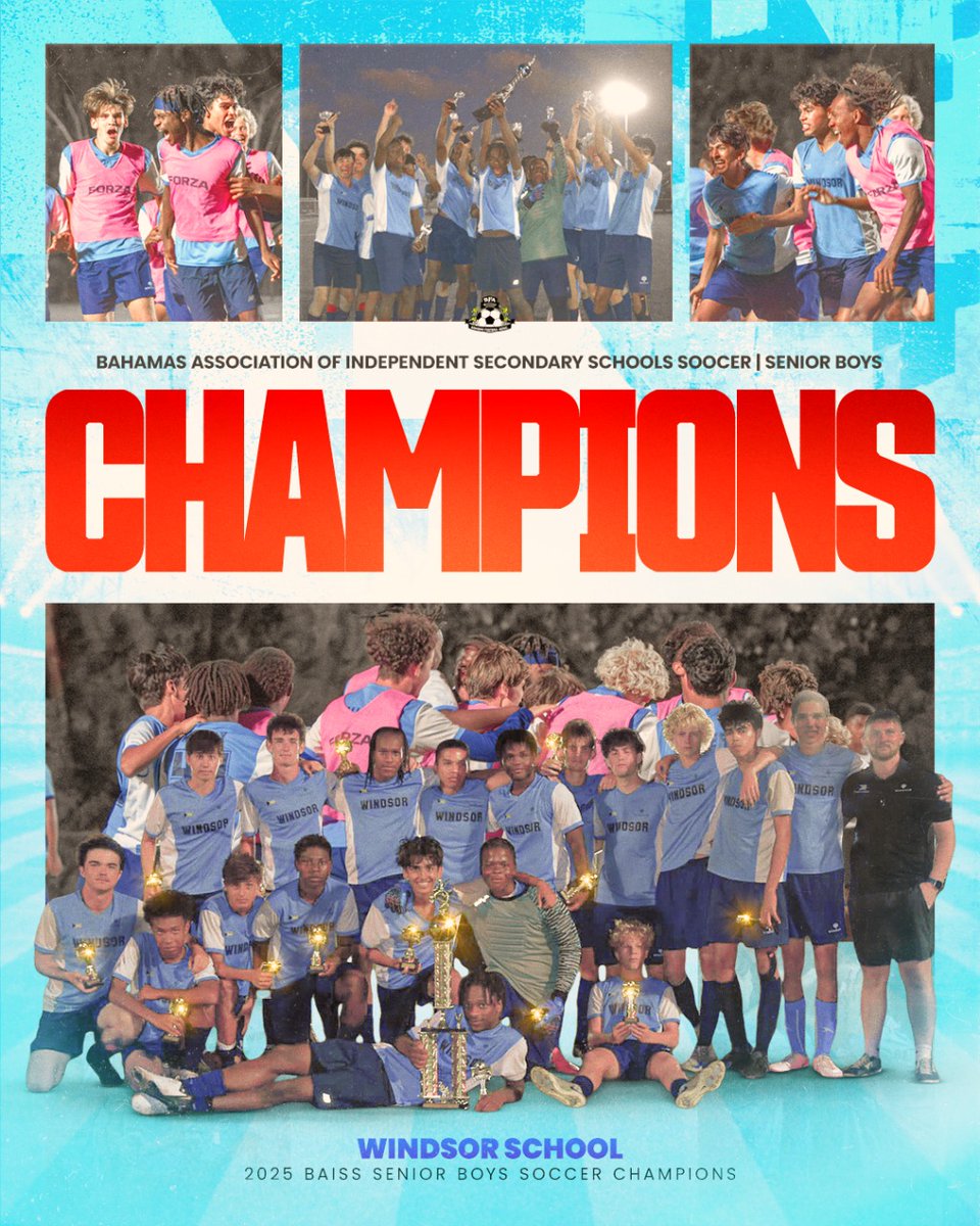BahamasFootbal1's tweet photo. Windsor School are your 2025 Senior Boys Champions! 🏆
Focused, tough, and well-deserved. 💪🏽
#BAISS #Windsor https://t.co/1ERU1QlVnR