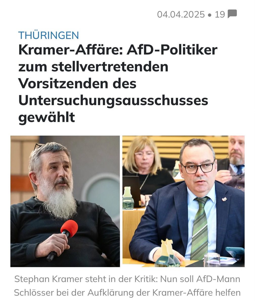 🅲🅾🆇🆇 (@queru_lant) on Twitter photo Rache kann so süss sein 🥰
Jetzt geht es dem linksradikalen VS-Chef von Thüringen und bekennenden AfD-Hasser, Stephan Kramer, an den Kragen. Rache kann so süss sein 🥰
Jetzt geht es dem linksradikalen VS-Chef von Thüringen und bekennenden AfD-Hasser, Stephan Kramer, an den Kragen.