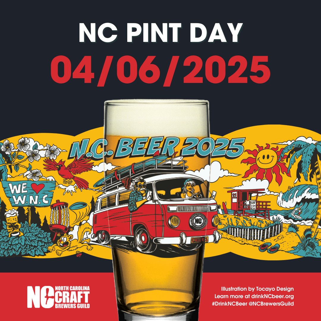 NC_By_Train's tweet photo. Pint Day is this Sun. 4/6. Plan your perfect trip and hop on the Ale Trail by Rail to celebrate at participating breweries! N⭐C 🚆 #makeitaletrain #ncbeer 

More info ➡️ https://t.co/d3RrWXkNHe https://t.co/VTRYU0MMbS