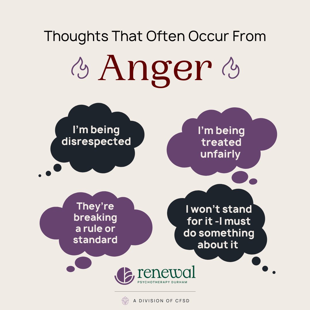 CFSDurham's tweet image. Our thoughts can fuel our anger. Recognizing the patterns of these thoughts can help us manage our responses. It&apos;s important to note that anger can also result from fear.

 #MindfulThinking #MentalWellness #EmotionRecognition #HealthyMindset