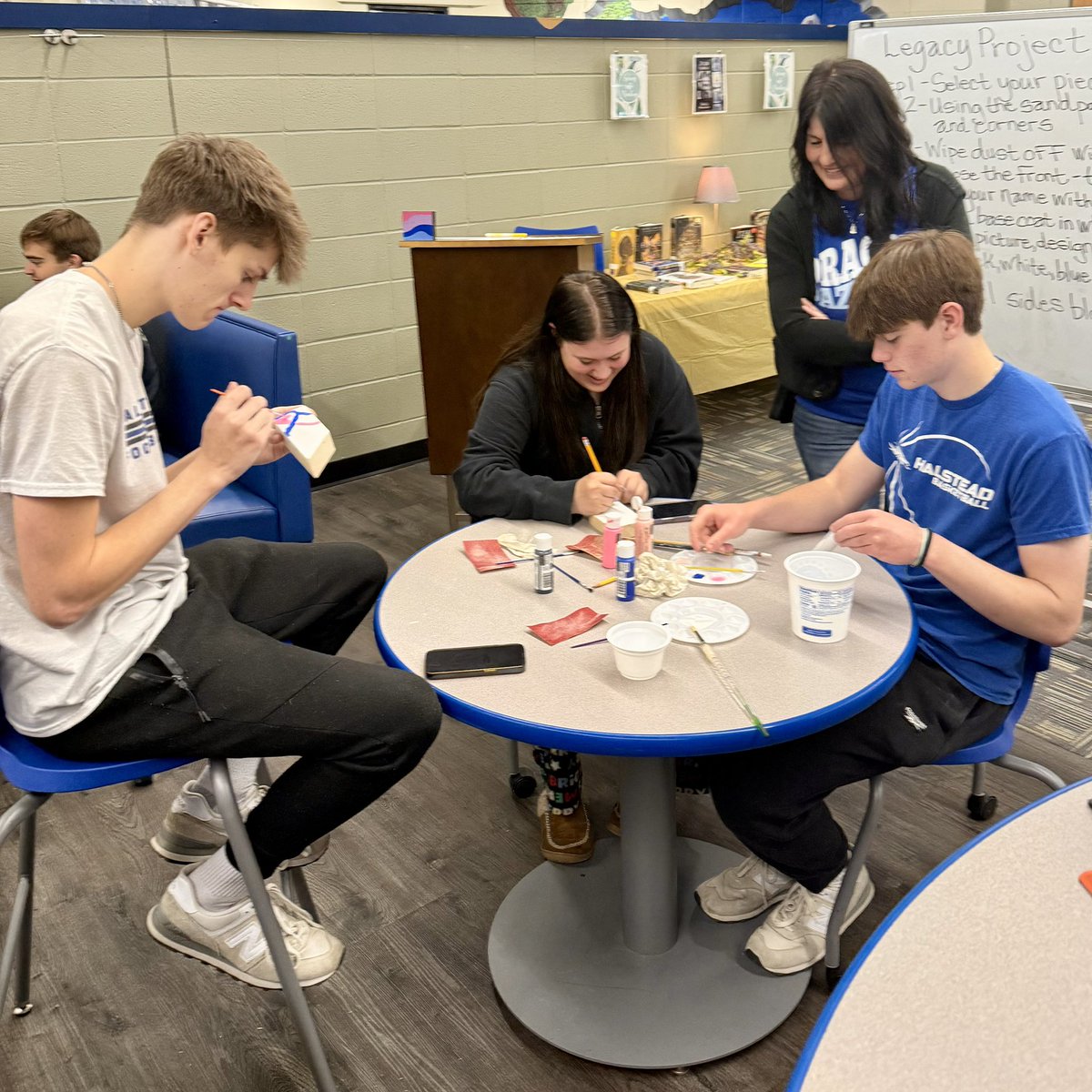 HHS Seniors spent time with the BPS Kindergarten class - reading, crafting and playing tag! Afterwards, they created personalized Senior blocks in the Library for the HHS Legacy project! Such an awesome group of students! We love our Dragon Seniors! 💙 #440Proud