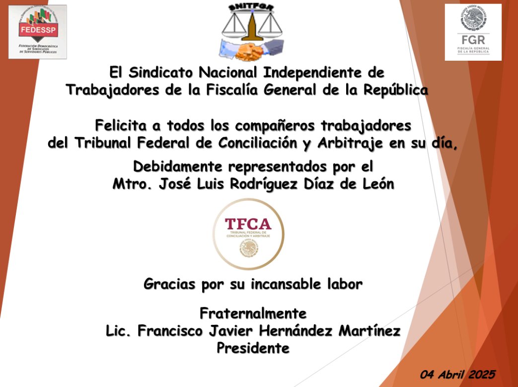Nuestro reconocimiento para todos los compañeros trabajadores del TFCA.