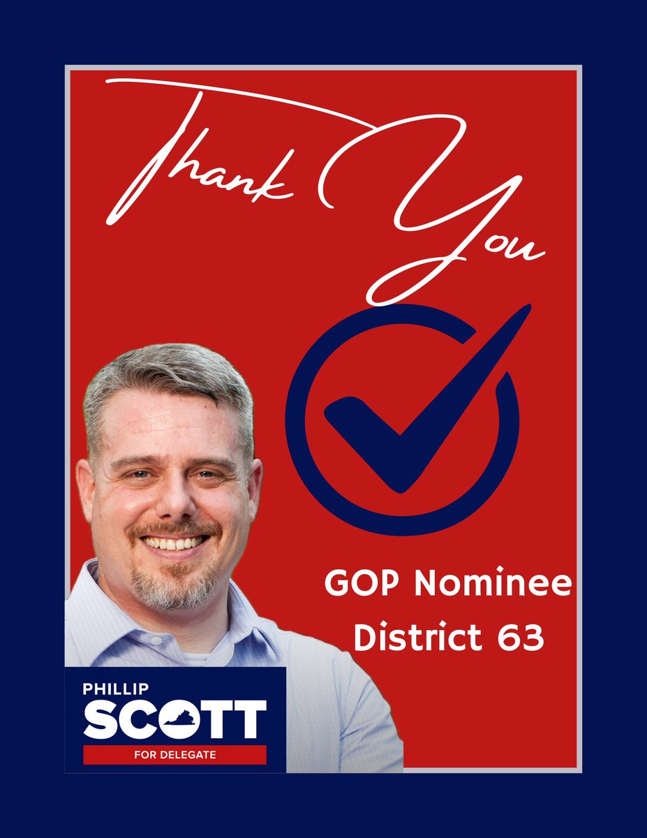 Thank you everyone for your support and trust in me! I’m thrilled to announce that I am the GOP Nominee for Delegate in District 63! 

I am humbled daily by the opportunity to serve, and grateful for the nod of confidence from my local GOP friends and neighbors.
