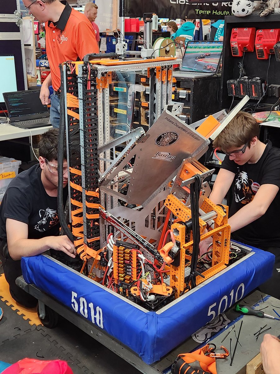 Preparations for the Indiana FIRST Robotics District Championship. 

It's almost time to warm up the Reefscape waters with the improvements!