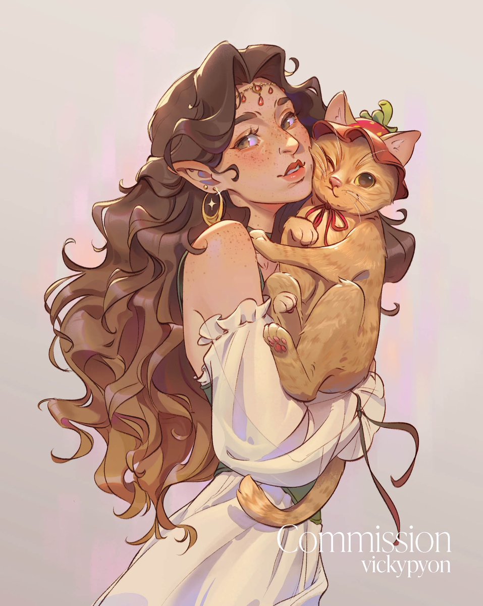 vickypyon's tweet photo. A piece for my friend and her cat Napoleon 🥰 https://t.co/pGPDoOX1iA