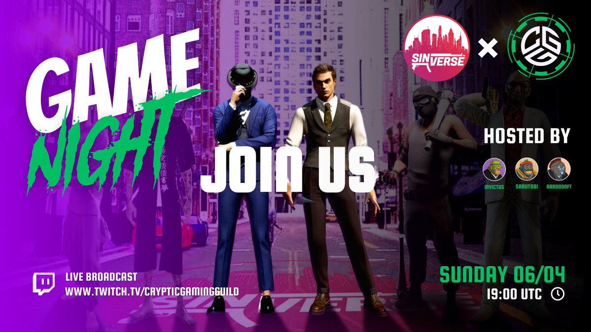 🚨<a href="/TheSinVerse/">Sinverse</a> Gamenight! 🚨

🔥Come join us in our Gamenight! 
There will be some $ prizes for players and also 15 $RON for the viewers raffle! 

🔥Join our discord now! links in the comments!