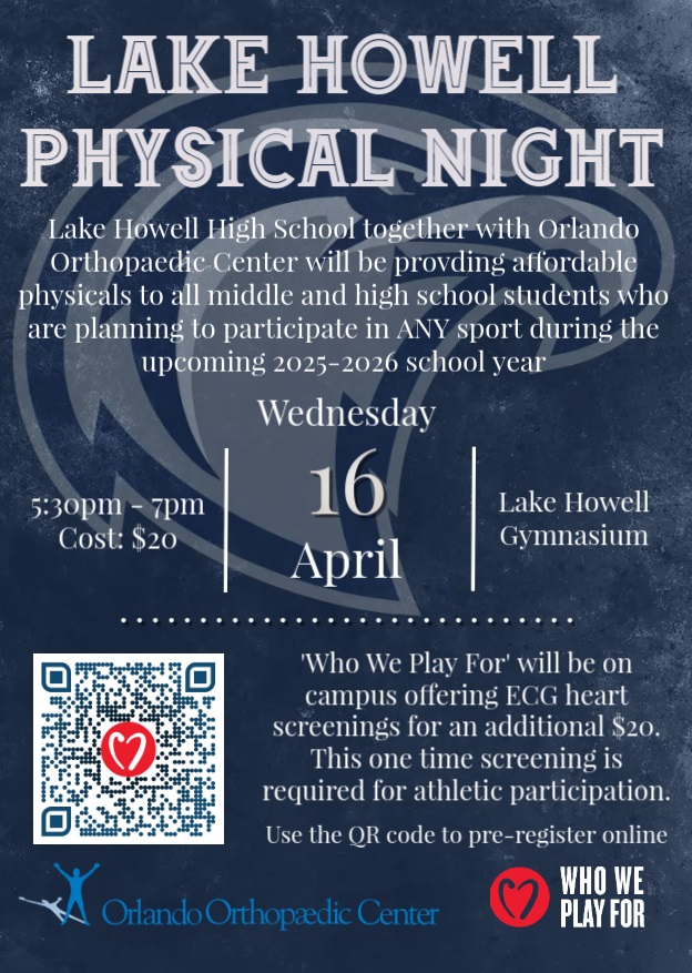 Physical Night!  All potential athletes and incoming 9th graders, this will cover your physical and ECG for one year of sports! @Ihhssga @lhhs.ptsa @southseminoleacademy @twms_ptsa #WeAreOne #HawkFamily #CommitmentToExcellence #HawkStrong
