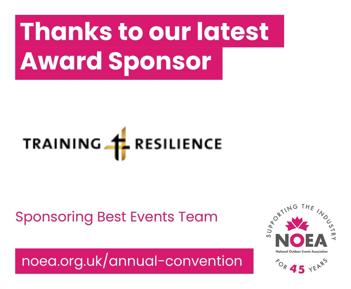 🎉 A huge thank you to #Training4Resilience for sponsoring the Best Events Team award at the #NOEAAwards 2025! 🎉 Your continued support means so much.
👉 buff.ly/efC8Tws
