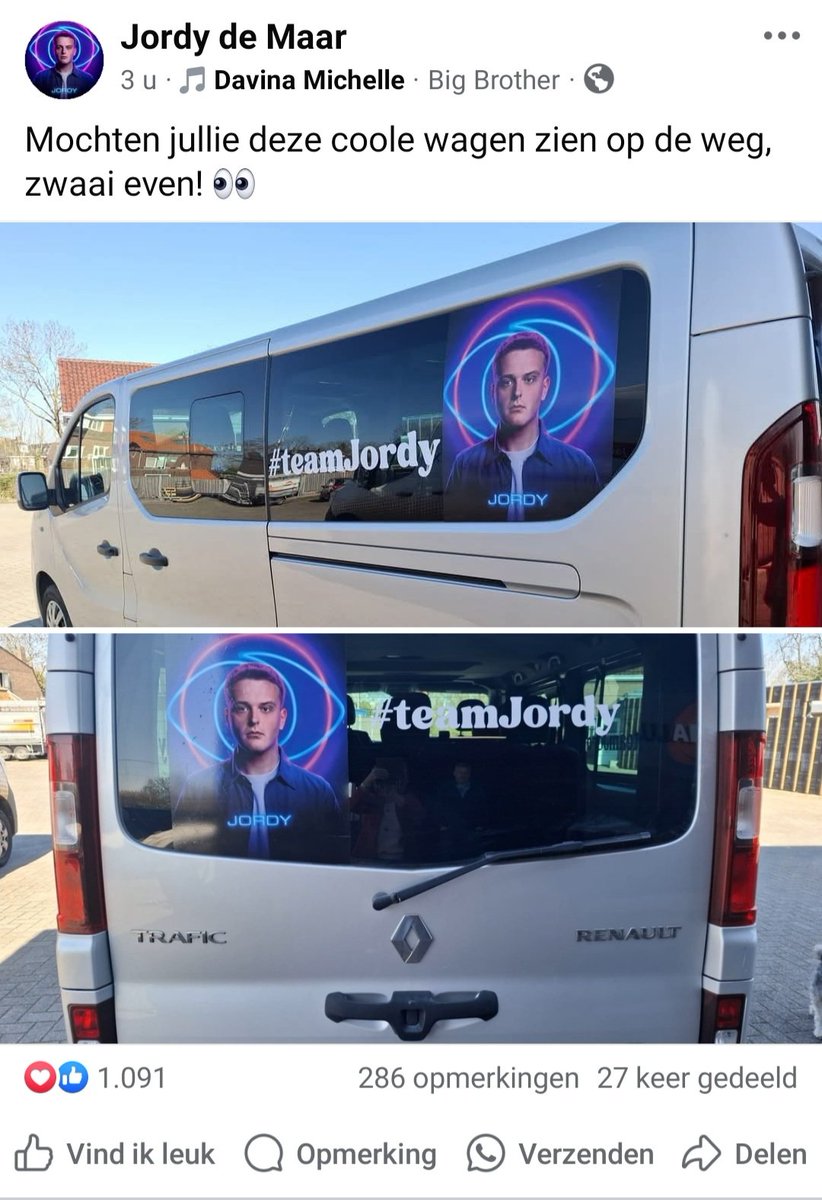 Aanstaande zondag gaan ze in kolonne rijden. Een tochtje van 5 km met een heleboel tuuterende vrachtwagens en motoren. 
Jordy mag dan zelf ook even op de claxon drukken.
Na afloop cola en patat in de kantine.
#bigbrothernlbe