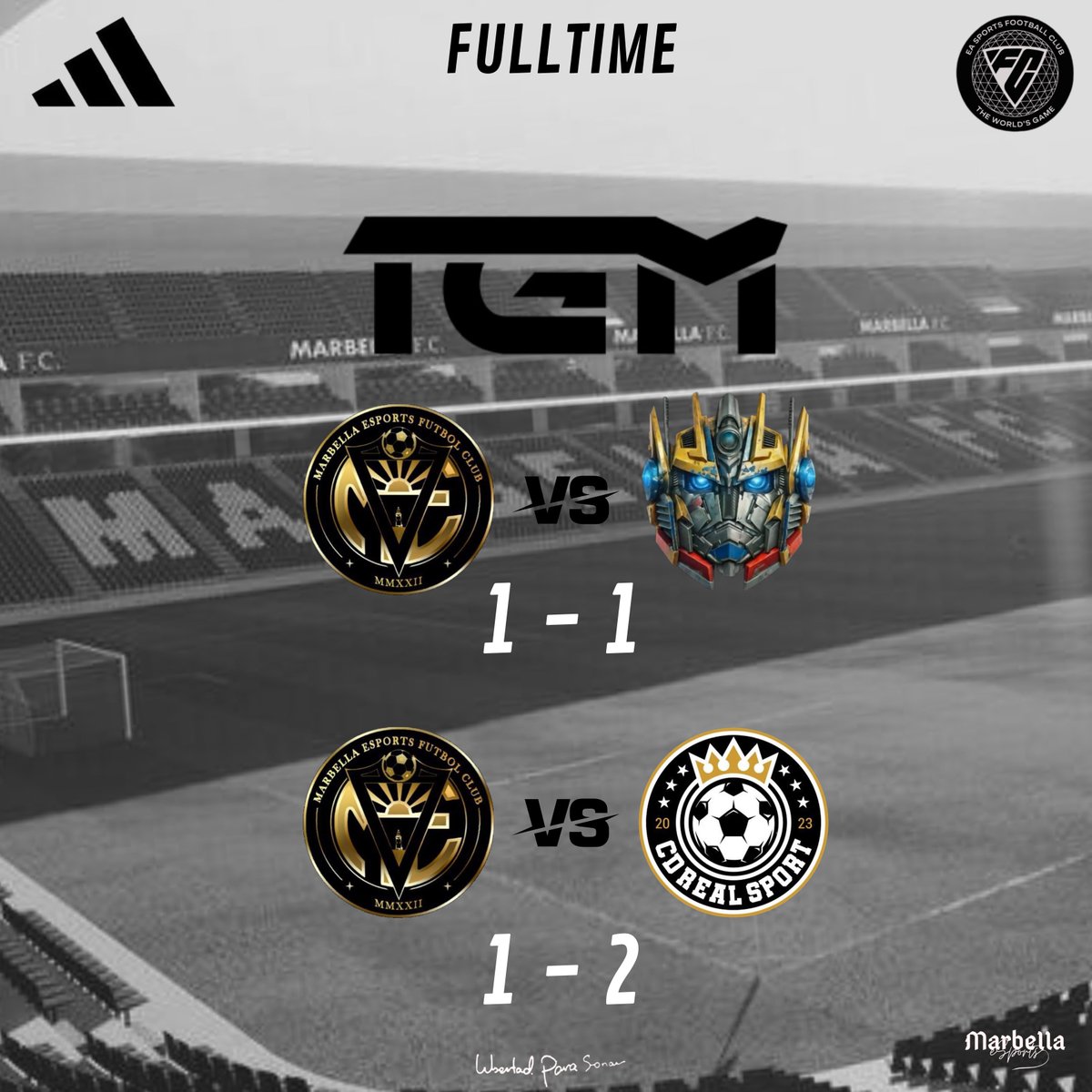 Marbella eSports ๐ฎ (@marbella_fc_) on Twitter photo โช๏ธโซ๏ธ ๐ด๐๐๐๐๐๐๐ ๐๐บ๐๐๐๐๐ โซ๏ธโช๏ธ
#๐๐๐น๐น๐ง๐ถ๐บ๐ฒ | #๐ฌ๐จ๐ญ๐ช๐๐ ๐๏ธ๐ฎโฝ๏ธ
๐ <a href="/LigaTGM/">Liga TGM</a> ๐ญยช๐๐ถ๐ (J16)
๐ <a href="/transformers_cf/">Transformers CF</a>
๐ <a href="/LigaTGM/">Liga TGM</a> ๐ญยช๐๐ถ๐ (J18)
๐ <a href="/CDREALSPORT/">CD REAL SPORT</a>
๐๐ฝโโ๏ธRevive los partidos en nuestro canal de #Twitch โฌ๏ธ
๐บ twitch.tv/marbellaesports
#Clubs | โช๏ธโซ๏ธ ๐ด๐๐๐๐๐๐๐ ๐๐บ๐๐๐๐๐ โซ๏ธโช๏ธ
#๐๐๐น๐น๐ง๐ถ๐บ๐ฒ | #๐ฌ๐จ๐ญ๐ช๐๐ ๐๏ธ๐ฎโฝ๏ธ
๐ <a href="/LigaTGM/">Liga TGM</a> ๐ญยช๐๐ถ๐ (J16)
๐ <a href="/transformers_cf/">Transformers CF</a>
๐ <a href="/LigaTGM/">Liga TGM</a> ๐ญยช๐๐ถ๐ (J18)
๐ <a href="/CDREALSPORT/">CD REAL SPORT</a>
๐๐ฝโโ๏ธRevive los partidos en nuestro canal de #Twitch โฌ๏ธ
๐บ twitch.tv/marbellaesports
#Clubs |
