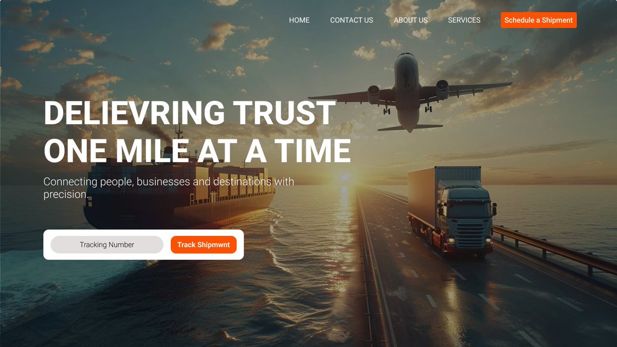 rate my landing page for a logistics website