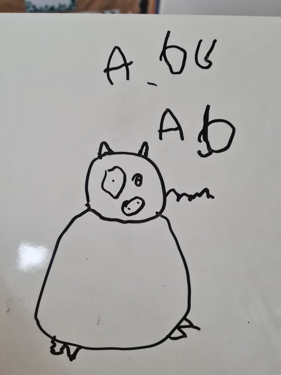 In the nursery, we have been drawing the piglet from our book.
