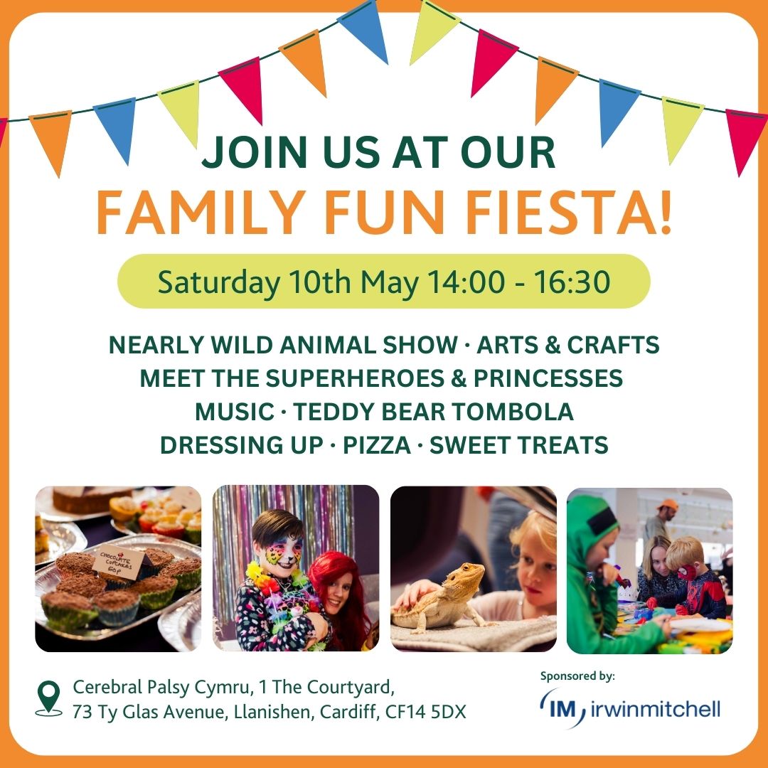 Cerebral Palsy Cymru (@cp_cymru) on Twitter photo Our Family Fun Fiesta is back!
Join us for an afternoon of creativity, dressing up and family friendly fun.
Don’t miss out, click below to buy your tickets and join the fun!
Family Fun Fiesta | Cerebral Palsy Cymru
This event is sponsored by <a href="/irwinmitchell/">Irwin Mitchell</a> Our Family Fun Fiesta is back!
Join us for an afternoon of creativity, dressing up and family friendly fun.
Don’t miss out, click below to buy your tickets and join the fun!
Family Fun Fiesta | Cerebral Palsy Cymru
This event is sponsored by <a href="/irwinmitchell/">Irwin Mitchell</a>