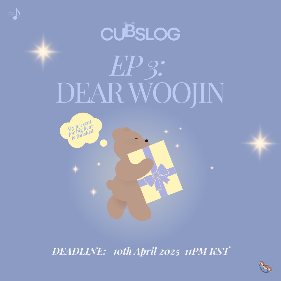 🌟CUBSLOG SPECIAL🌟

𝑹𝒆𝒎𝒊𝒏𝒅𝒆𝒓: Woojin’s birthday is next week! 
Don’t forget to send him a wish through CUBSLOG

Form: forms.gle/RpE2kH8eBWCPrs…
DEADLINE: 10th April 

#KIMWOOJIN #김우진 #우진
#KIMWOOJIN_CUBSWILLWAIT
#CUBSLOG