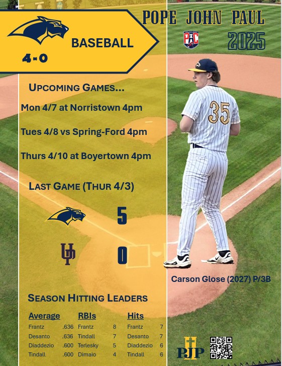 Pope John Paul II HS Baseball tweet media