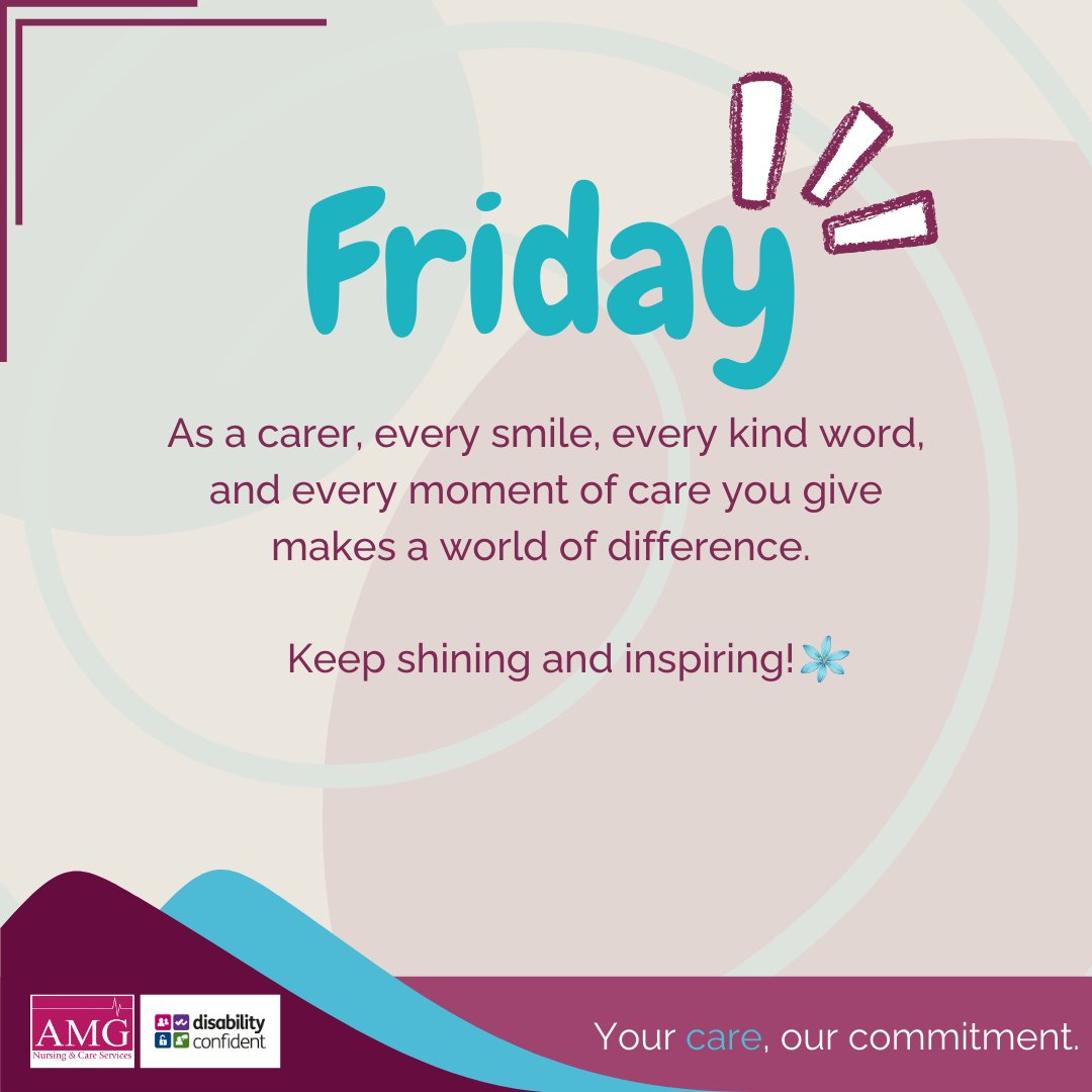 amg_and's tweet image. Happy Friday! 🌸

To all our incredible carers—your kindness, compassion, and dedication light up the lives of those you support. Every smile, every kind word, and every moment of care truly matters. ❤️
Keep shining and inspiring! 

#CaringMatters #MakingADifference #JoinAMG
