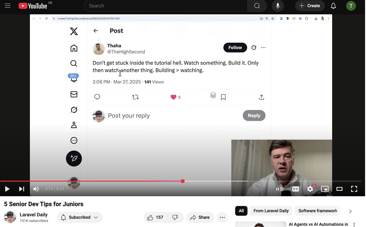 Woohoo! When you get a spot in one of your fav creator's video. <a href="/PovilasKorop/">Povilas Korop | Laravel Courses Creator & Youtuber</a>