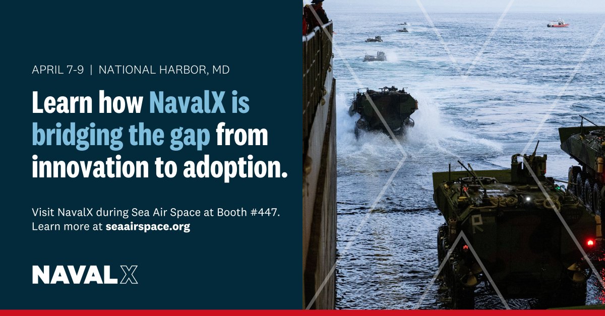 Keeping the <a href="/USNavy/">U.S. Navy</a> &amp; <a href="/USMC/">U.S. Marines</a> at the forefront of #MaritimeTech isn’t optional—it’s mission-critical.

We're headed to #SAS2025 to connect with industry and get solutions to our fleet. 📍 Find us at Booth #447 and learn how we bridge innovation to adoption: hubs.la/Q03fW-c80