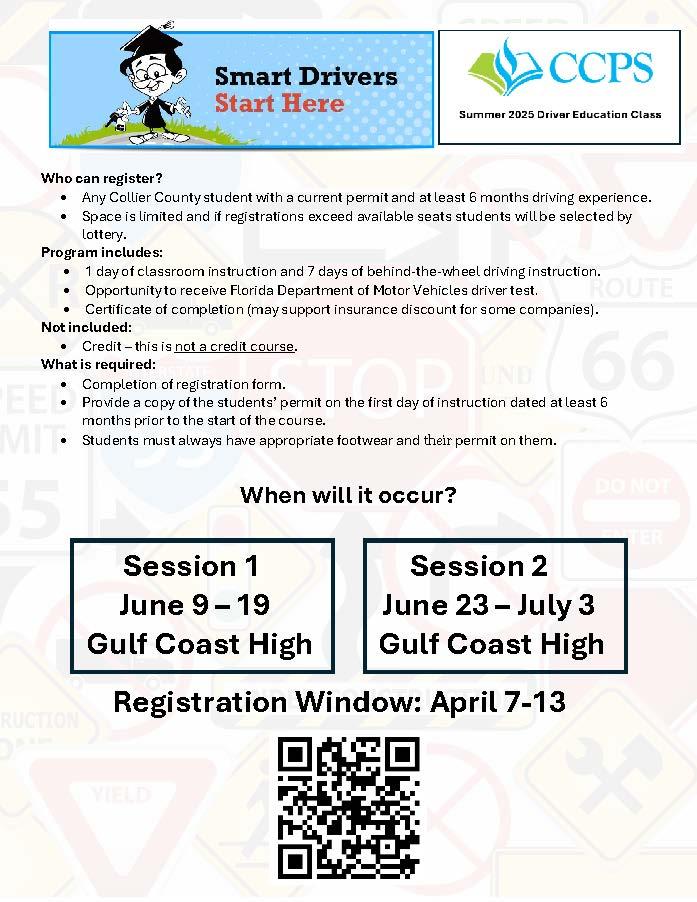 🚗 Registration for the CCPS Summer 2025 Drivers Education Program opens April 7. 🚗 If you have a new student driver who qualifies, be sure to sign up during the registration window: bit.ly/Summer2025Driv…. Space is limited!