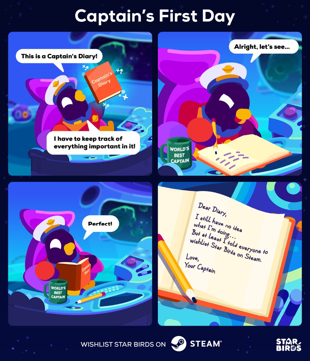 Every space mission needs a leader. The Star Birds have the Captain. 
He may not have years of experience, but a fancy hat, a strong presence &amp; a diary full of important notes. What could possibly go wrong? Wishlist Star Birds to find out later this year: kgs.link/starbirds