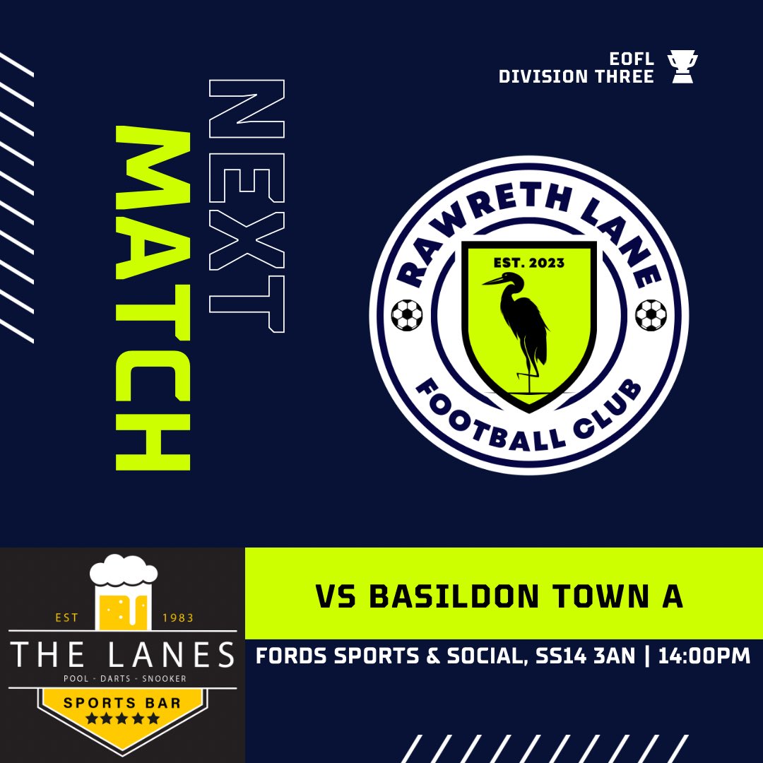 NEXT MATCH
The Lane entertain <a href="/BasTownFC/">Basildon Town FC</a> A’s this weekend in our last home game of the league season.
#TheHerons #UpTheLane