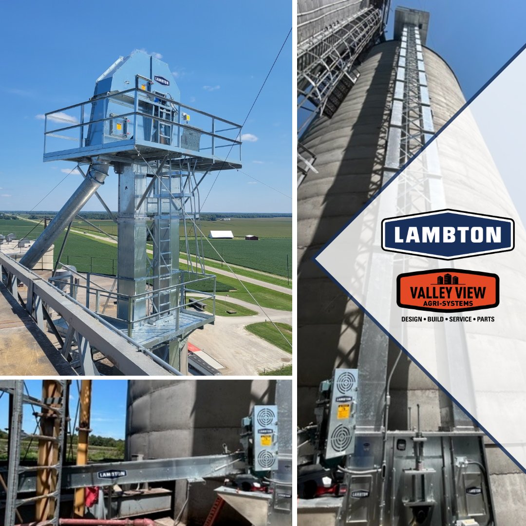 ConveyorLambton's tweet image. Last summer, Valley View installed a 6,500bph drag conveyor and a 10,000bph bucket elevator at this commercial grain site in Illinois. With handling capacities up to 50,000bph, Lambton equipment is #CommercialGrade.

#GrainHandling #DragConveyor #BucketElevator #GrainElevator