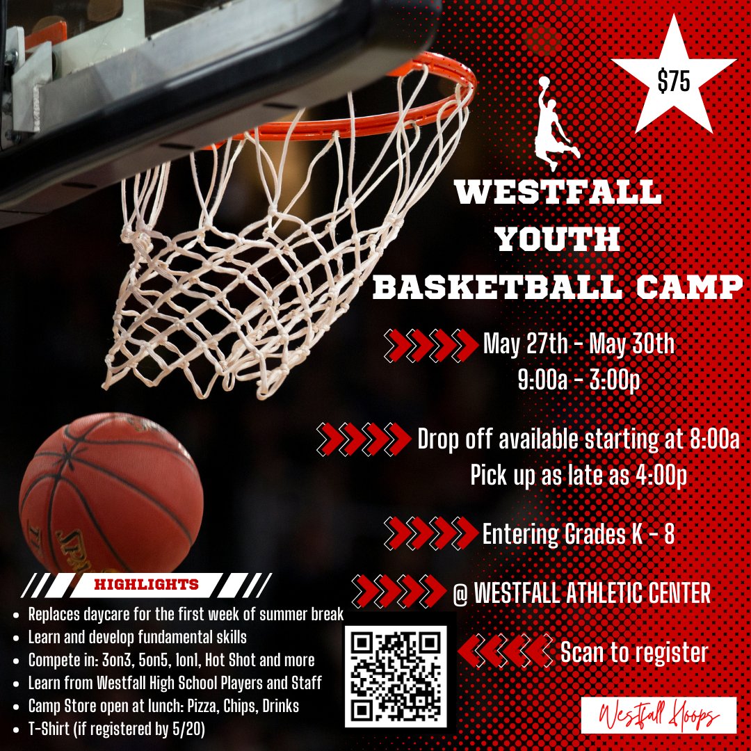 Westfall Basketball (@westfall_hoops) on Twitter photo Camp registration is now open!
Open to anyone entering grades k-8 who is looking to work hard and have fun. Only $75 for 4 days of 8-4 gym time!
<a href="/SVCsportszone/">SVCsportszone.com</a> <a href="/litter_media/">Litter Media</a> <a href="/TheCvilleHerald/">The Circleville Herald</a> <a href="/SOSAOhio/">Southern Ohio Sports Authority</a> <a href="/sportingpumpkin/">Sporting Pumpkin</a> <a href="/ChilliGaz/">Chillicothe Gazette</a> <a href="/alicia_capleCHD/">Alicia Caple</a> Camp registration is now open!
Open to anyone entering grades k-8 who is looking to work hard and have fun. Only $75 for 4 days of 8-4 gym time!
<a href="/SVCsportszone/">SVCsportszone.com</a> <a href="/litter_media/">Litter Media</a> <a href="/TheCvilleHerald/">The Circleville Herald</a> <a href="/SOSAOhio/">Southern Ohio Sports Authority</a> <a href="/sportingpumpkin/">Sporting Pumpkin</a> <a href="/ChilliGaz/">Chillicothe Gazette</a> <a href="/alicia_capleCHD/">Alicia Caple</a>